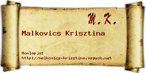 Malkovics Krisztina névjegykártya